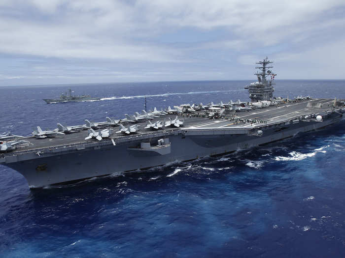 This is why means Nimitz-class carriers can carry more than 75 aircraft, such as F/A-18 Super Hornets, EA-18G Growlers, and more.