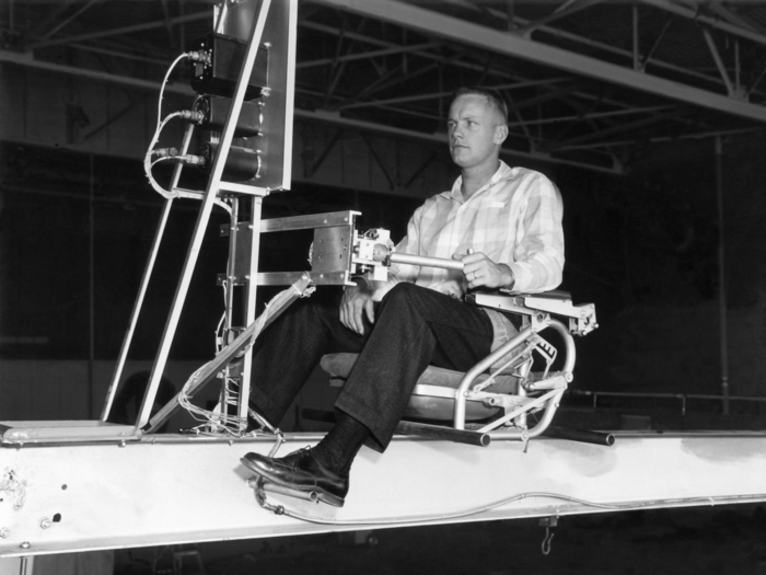 Neil Armstrong worked as a test pilot at NASA for years before he went to the moon. He was the first civilian astronaut in space.