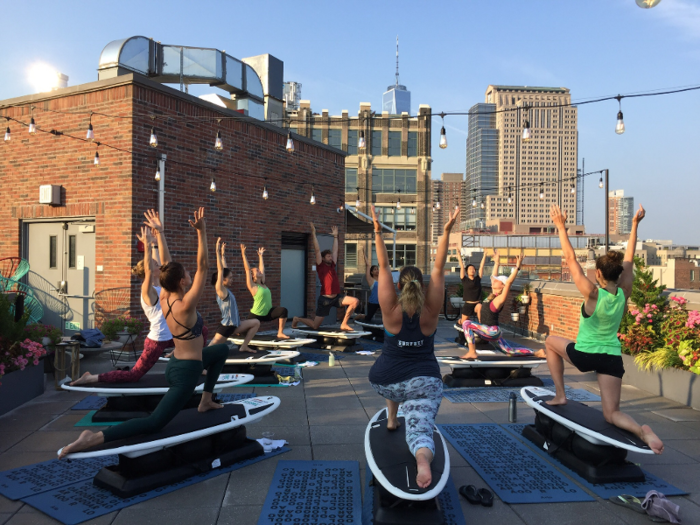 The hotel offers fitness classes on the roof such as yoga and Surfset, which takes place on surfboard-inspired machines. The classes are free for guests, but they