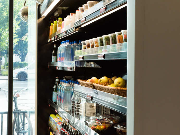 Dry snacks sold in the bodega come from a company called Farm to People, which Egipciaco calls an "Etsy for food," and the perishables are made fresh on-site in the hotel