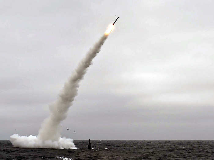 The crew of the Los Angeles-class fast attack submarine USS Annapolis (SSN 760) launches a Tomahawk Land Attack Missile (TLAM) off the coast of Southern California as part of a Tomahawk Flight Test (TFT) on June 27, 2018.