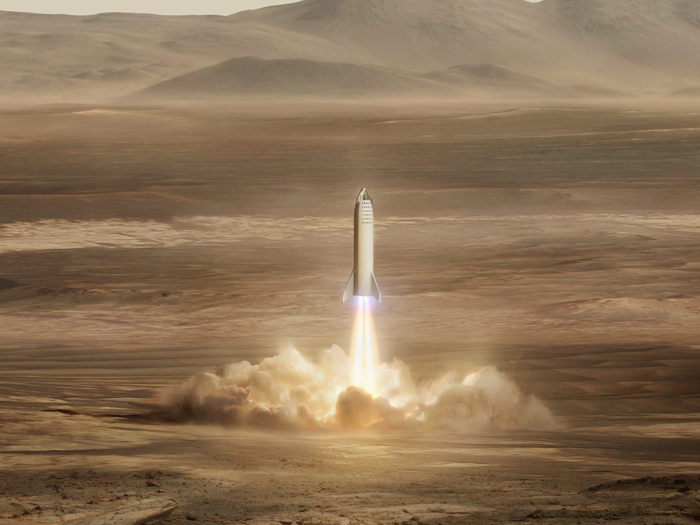 2022-2023: Land the first Big Falcon Spaceship on Mars