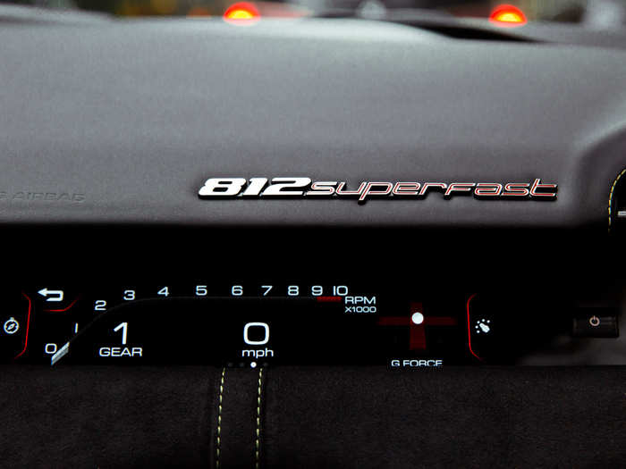 So why 812? Well, the "8" is for the 800 horsepower measured on the European, versus, American, scale (go ahead, round up from 789 is you like), and the "12" if for the dozen cylinders in the block. "Superfast" is self-explanatory, when you learn that the top speed is 211 mph.