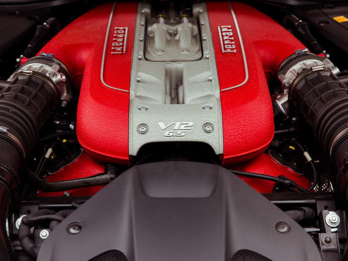 A gorgeously crafted 6.5-liter V12, making an astounding 789 horsepower, with peak torque of 530 pound-feet and redline a 8,900 rpm. Sweet mercy!