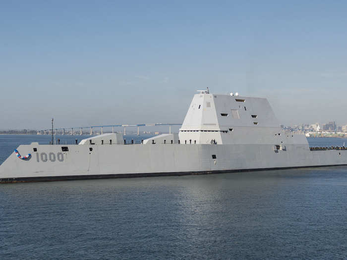 But the Zumwalt only has an X-band Spy-3 radar. It was supposed to have a similar dual-band radar as Type 055, but the S-band radar was cut to save costs.