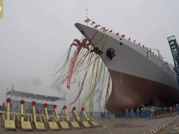 In terms of stealth, Type 055 has an enclosed forward deck, main mast and bow, with the latter hiding the anchor and other equipment. But its hull and superstructure are fairly conventional.