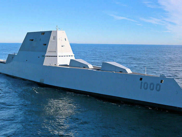 The Zumwalt, on the other hand, is a much larger ship at 610 feet long and 81 feet wide with a maximum displacement of about 15,656 tons.