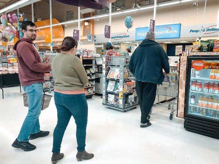 The lines were long at Stop & Shop, but not as long as at ShopRite.