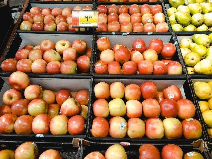 Apples cost $1.99, slightly more expensive than at ShopRite.