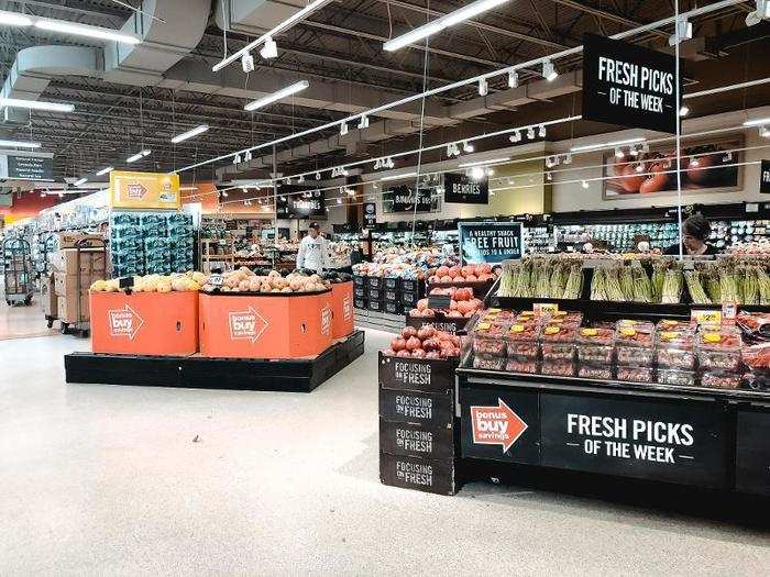 Like at ShopRite, produce was at the front of the store.