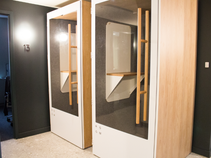 The space also has two private call booths. That way, even if patients are traveling, they can stay connected to their therapists, Ritter said.