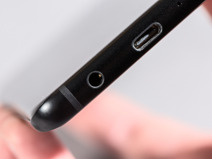 The Galaxy S9 has a headphone jack, whereas the Pixels don