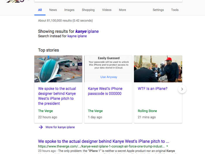 Often — maybe because of my profession — when I search for keywords, I’m usually looking for the news. Google’s "Top Stories" bar at the top of the page was a convenience that I missed dearly.