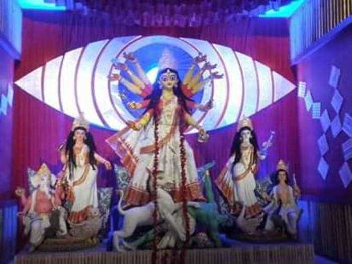 Durga Idol inside pandal