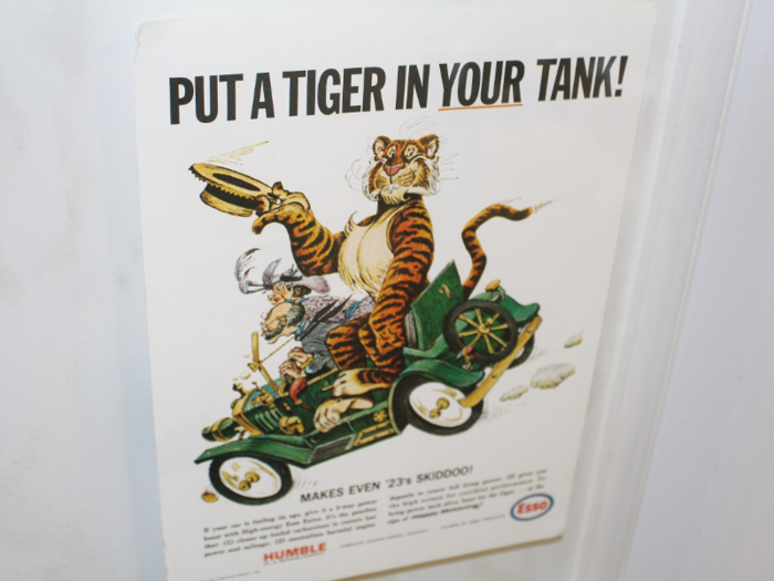 There are even old advertisements for a variety of commodities, including this one for gasoline