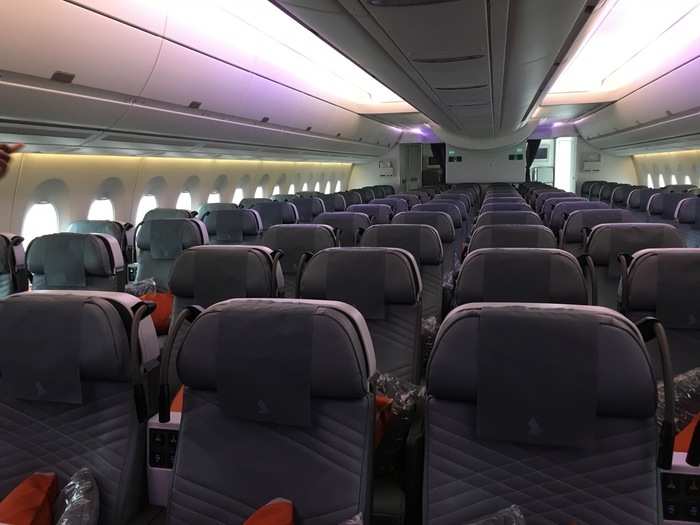 ... The premium economy cabin. There are 94 seats here.