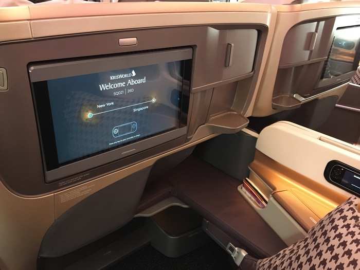 Everyone one of the 67 business class seats has direct aisle access and an 18-inch entertainment screen.