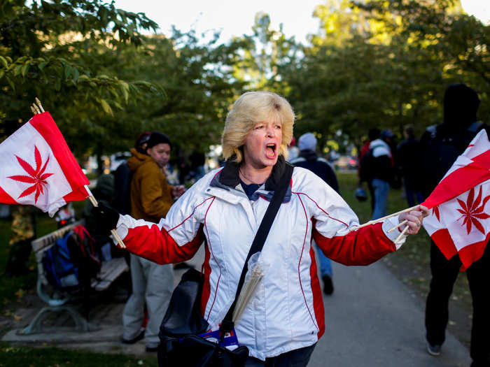 And some people waved some cleverly redesigned national flags.