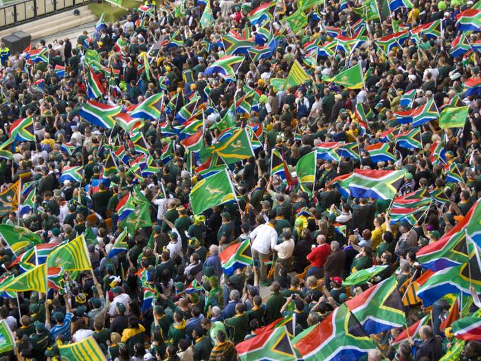 The FNB soccer stadium is a favorite spot among locals and fits 94,736 spectators. In 2010, the stadium had a record attendance of 94,713.