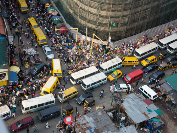 The oldest part of the city, Lagos Island, is connected by bridges to the mainland and home to the Jankara market and Balogun street market where stalls sell anything from linens to lipstick. In the past two decades, vendors have pushed out international banks, airline companies, and real-estate firms in the area, viewed as a "reverse-gentrification" push.