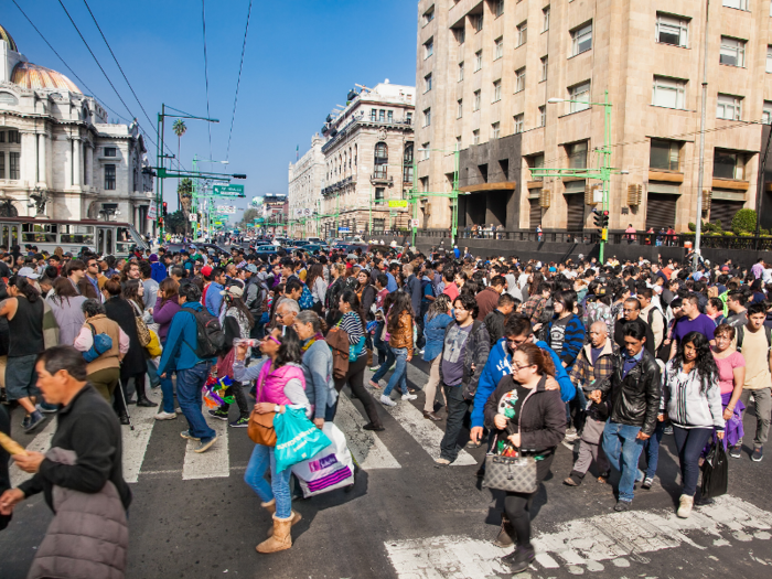 The most populated city in Mexico is Mexico City with 21.5 million residents.