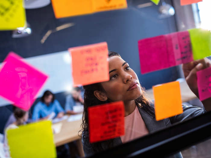 2. A swarm of sticky notes