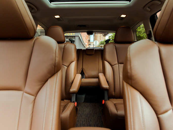 2. A well-designed interior. The cabin is traditional Subaru — very conservative but effective and easy to use. Ergonomics are terrific, with no oddly placed buttons or knobs to report. The interior feels solidly put together with good-quality materials. The leather upholstery is soft to the touch, and the plastics look and feel robust.