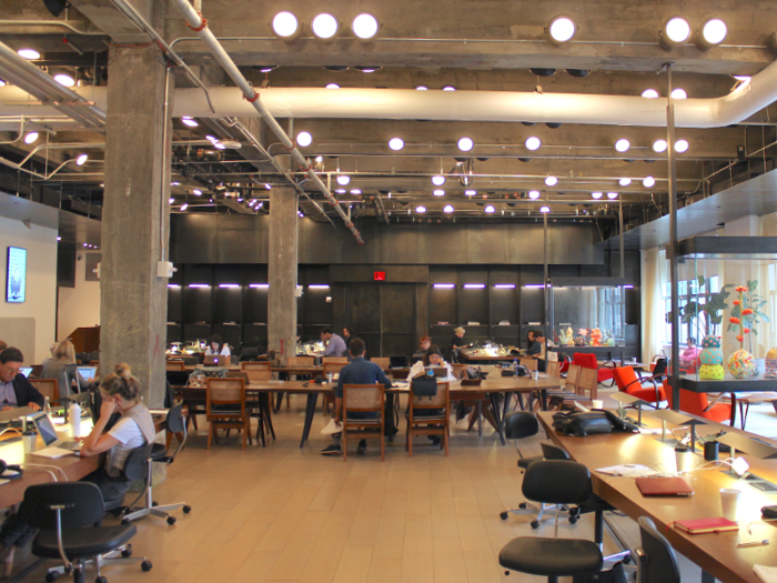 The largest open area of the fifth floor is a co-working space where perhaps a dozen people were quietly working on their laptops when I walked in. Some people were dressed in suits, while others wore casual clothing and sneakers.