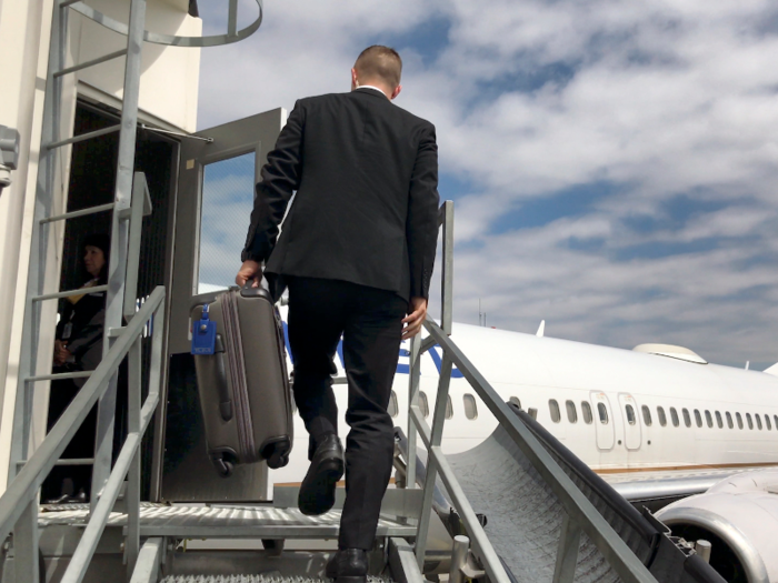 One you arrive, a Private Suite employee personally delivers your luggage to an airline employee. You can walk up the stairs and directly to your (presumably first class) seat before other passengers begin to board.