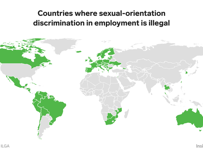 More countries have taken strides when it comes to tackling sexual orientation-based discrimination in the workplace.