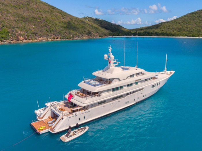 5. Party Girl — 205 feet in length. Estimated charter price of $490,000 per week plus expenses.