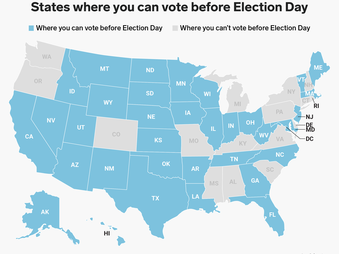 You can vote early before Election Day in 35 states: