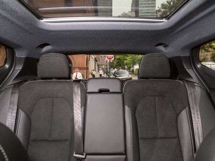 The seats are really, really comfortable. But Volvo is famous for that. The panoramic roof is a $1,200 extra —and so worth it, as it fills the compact back seat with light.