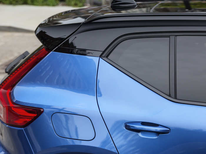 Angles galore! But the two-tone roof-body treatment, the crimped rear window, the hatch spoiler and the jagged shape of the tail lights all echo each other.