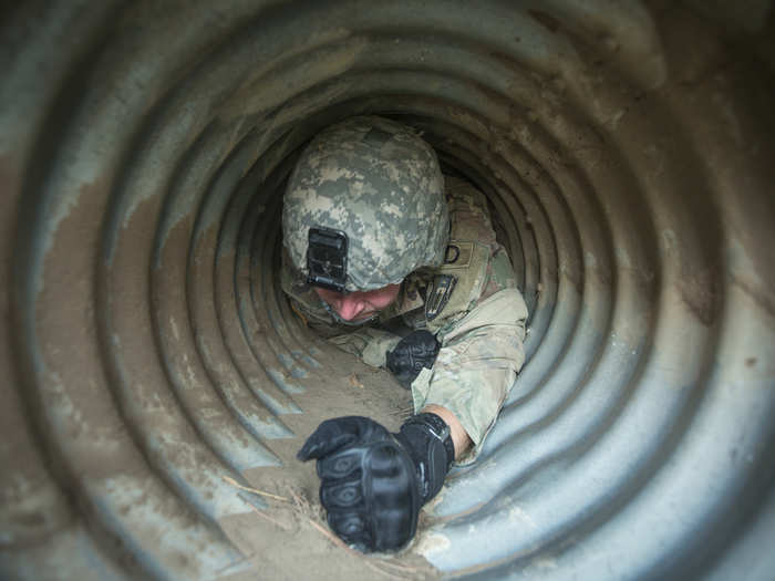 This variety of confined spaces training scenarios give troops experience in how to read site maps and determine what kind of equipment and procedures to use.