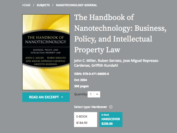 Miller is an expert in nanomaterials and nanoscale electronics, and he has published "The Handbook of Nanotechnology: Business, Policy, and Intellectual Property Law."