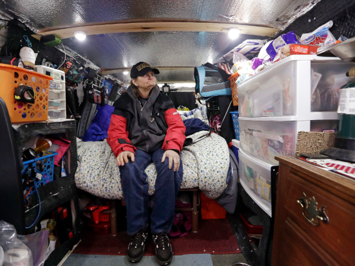 And in Kirkland, Washington, Tamara Bancroft lives in one of two dozen vans that house homeless single women in a church parking lot.