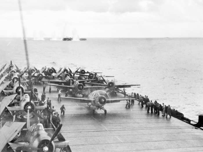 Despite the US losses, the Allies hit back hard during later engagements of the Battle of Leyte Gulf.