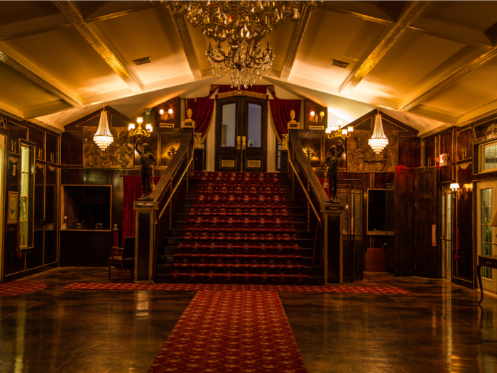 "The staircase is modeled after the Titanic, so they have an annual Titanic event each year and Christmas parties," Cheryl Krug-Wirth, the home