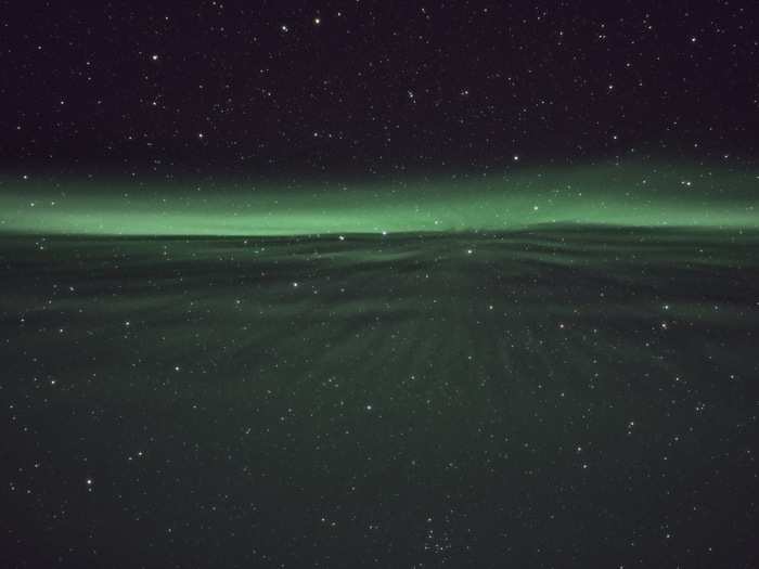 This unique view looks up into an aurora. One judge said the picture "reminds me of one of the end scenes in 