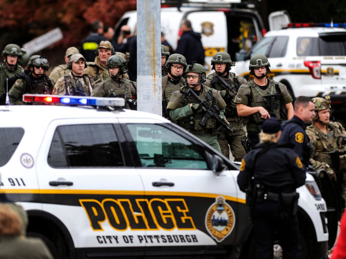 10:02 a.m.: SWAT teams were called to the synagogue.