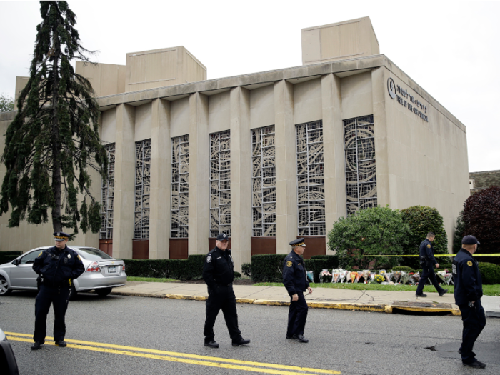 9:55 a.m.: Two police cars were dispatched to the Tree of Life synagogue.