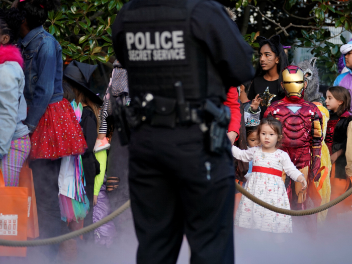 Secret Service agents also attended the Halloween event.