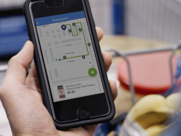 The app also has navigation software that can route shoppers directly to the items they need. This is meant to address what Sam