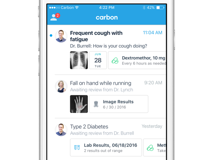 I was seen and treated for what turned out to be a sinus infection in just a few minutes and got my lab results within a few days via the Carbon app.