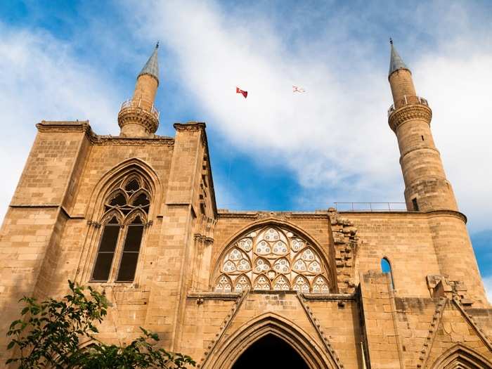 The Selimiye Mosque was once a church known as the Cathedral of Saint Sophia. It dates back to the 1200s. The building itself is excellent and massive example of a Gothic church.