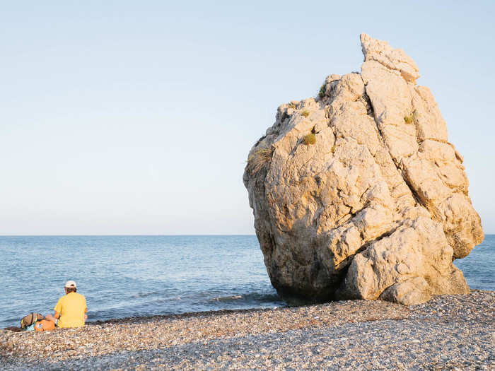 The sea around Petra tou Romiou can be rough in places, but the rugged landscape, the multiple rock formations, the foaming coastline, and clear waters make it worth an afternoon.