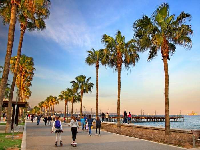 About a 40-minute drive from the airport is Limassol, the island