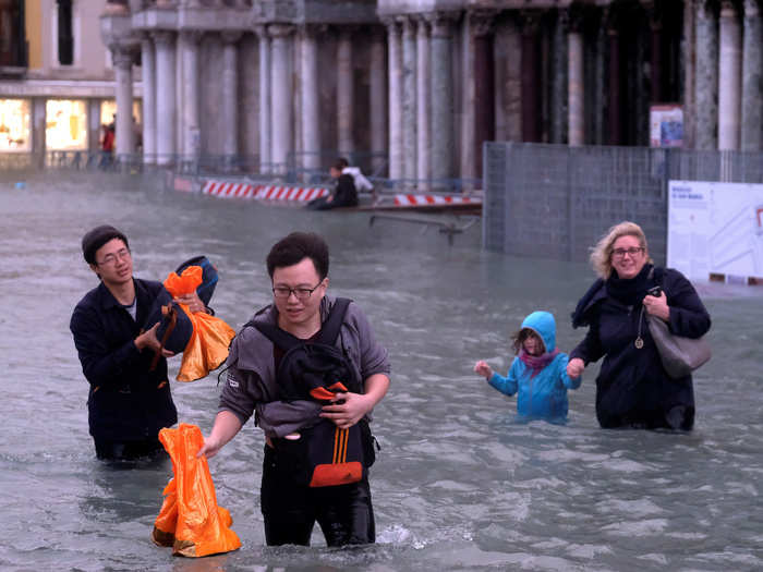 Officials estimate that 75% of the city was under water on Monday, as high-tide exacerbated the already extreme flooding.