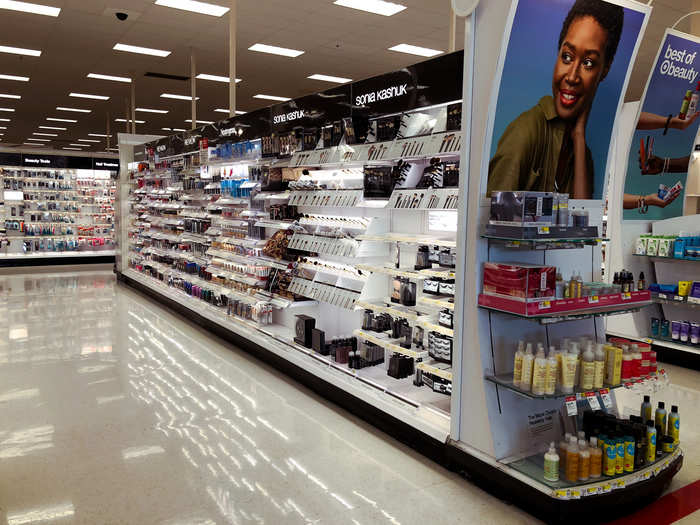 ... and a cosmetics section, both of which were about double the size of the section at the smaller Target.